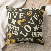 手描きの愛パターン クッション (ブランケット)