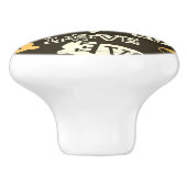 手描きの愛パターン セラミックノブ (側面)