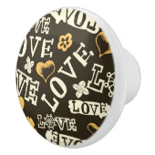 手描きの愛パターン セラミックノブ (右)