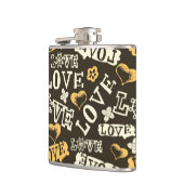 手描きの愛パターン フラスク (左)