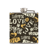 手描きの愛パターン フラスク (裏面)