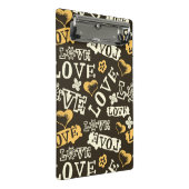 手描きの愛パターン ミニクリップボード (アングル)