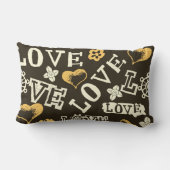 手描きの愛パターン ランバークッション (裏面)