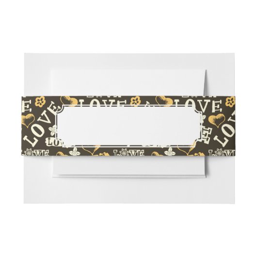 手描きの愛パターン 招待状ベリーバンド (正面例)