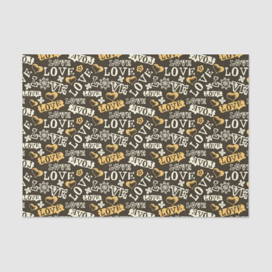 手描きの愛パターン 薄葉紙 (正面)