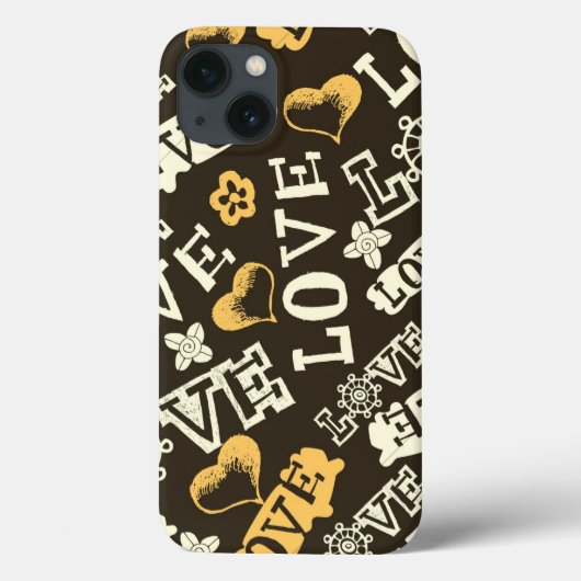 手描きの愛パターン Case-Mate iPhoneケース (裏面)