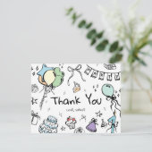 手描きの感謝カード サンキューカード (スタンド正面)