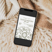 手描きの感謝祭ディナー スクリブル招待状 招待状