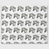 手描きの手綱をつけた馬 ラッピングペーパー (フラット)