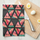 手描きの抽象的なスイカパターン キッチンタオル (四つ折り)