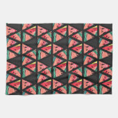 手描きの抽象的なスイカパターン キッチンタオル (横)