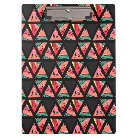 手描きの抽象的なスイカパターン クリップボード (正面)