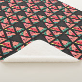 手描きの抽象的なスイカパターン シェルパブランケット (3/4)