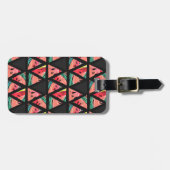 手描きの抽象的なスイカパターン ラゲッジタグ (正面横)