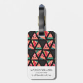 手描きの抽象的なスイカパターン ラゲッジタグ (裏面縦)