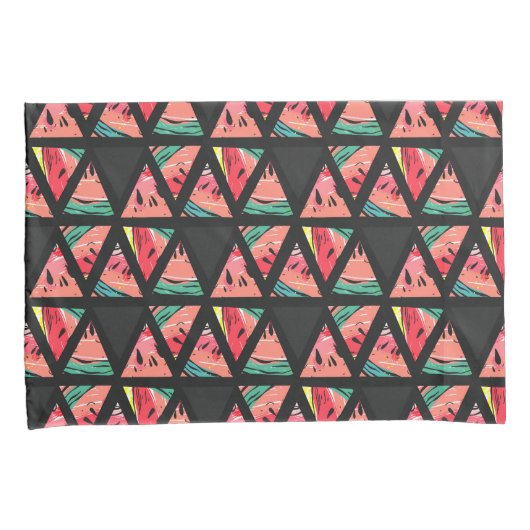 手描きの抽象的なスイカパターン 枕カバー (正面右)