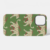 手描きの抽象的なヒョウ+チーター+動物の肌 iPhoneケース (裏面横)
