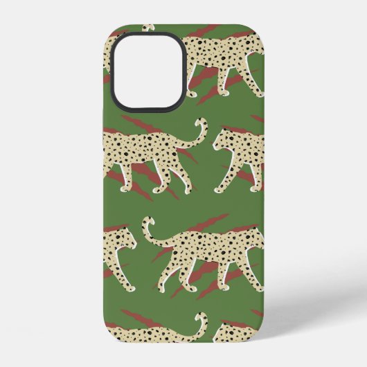 手描きの抽象的なヒョウ+チーター+動物の肌 iPhoneケース (裏面)