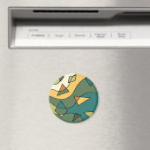 手描きの抽象的なヴィンテージ デザイン マグネット (インサイチュ (食洗機))