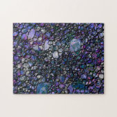 手描きの抽象的な円、青、紫、黒 ジグソーパズル (横)