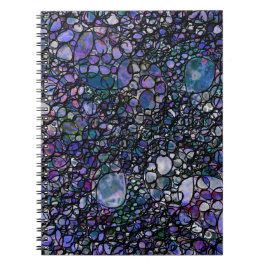 手描きの抽象的な円、青、紫、黒 ノートブック