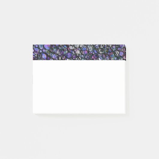 手描きの抽象的な円、青、紫、黒 ポストイット (正面)