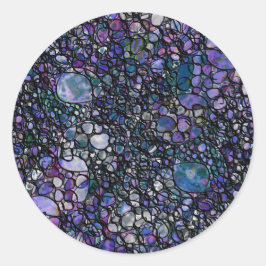 手描きの抽象的な円、青、紫、黒 ラウンドシール