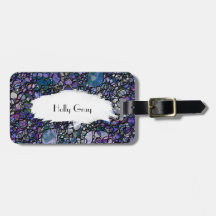 手描きの抽象的な円、青、黒い紫色