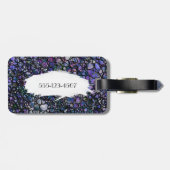 手描きの抽象的な円、青、黒い紫色 ラゲッジタグ (裏面横)