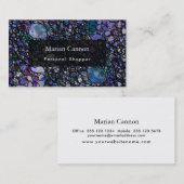 手描きの抽象的な円、青、黒い紫色 名刺 (正面/裏面)