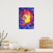 手描きの抽象的な宇宙の光の芸術作品 ポスター (キッチン)