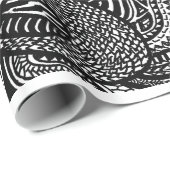 手描きの抽象的な種族の熱狂するな落書き ラッピングペーパー (ロールコーナー)