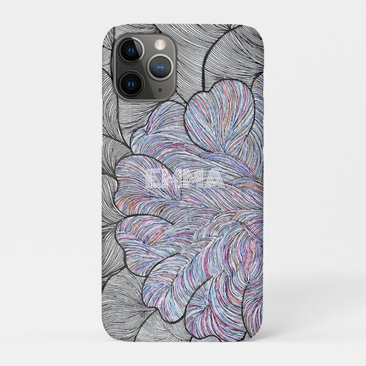 手描きの抽象的な花柄iPhoneケース Case-Mate iPhoneケース (裏)