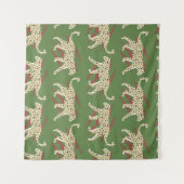 手描きの抽象芸術ヒョウと動物Sk タペストリー (正面(横))