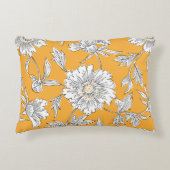 手描きの抽象芸術園の花。輪郭描画 アクセントクッション (正面)