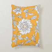 手描きの抽象芸術園の花。輪郭描画 アクセントクッション (正面(垂直))