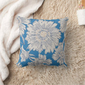 手描きの抽象芸術園の花。輪郭描画 クッション (ブランケット)