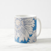 手描きの抽象芸術園の花。輪郭描画 コーヒーマグカップ (正面右)