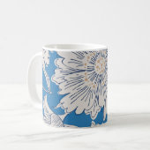 手描きの抽象芸術園の花。輪郭描画 コーヒーマグカップ (正面左)