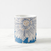 手描きの抽象芸術園の花。輪郭描画 コーヒーマグカップ (中央)