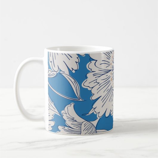 手描きの抽象芸術園の花。輪郭描画 コーヒーマグカップ (左)