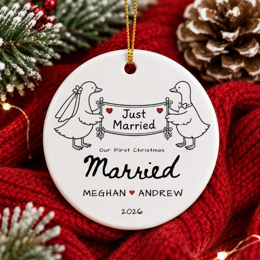 手描きの新婚クリスマスオーナメント セラミックオーナメント