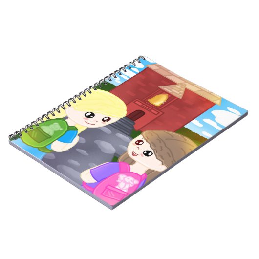 手描きの新学期ノートブック ノートブック (左側)