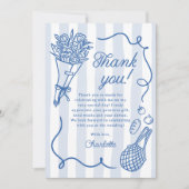 手描きの新鮮な市場挙式前の女子会 サンキューカード (正面)