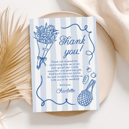 手描きの新鮮な市場挙式前の花嫁の歓迎会 サンキューカード