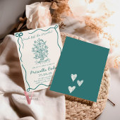 手描きの新鮮な市場風の結婚前お披露目招待状 招待状