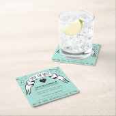 手描きの旗の保存日付のコースター スクエアペーパーコースター (インサイチュ)