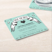 手描きの旗の保存日付のコースター スクエアペーパーコースター (アングル)