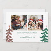 手描きの明るく楽しいレトロなファミリー シーズンカード (裏面)