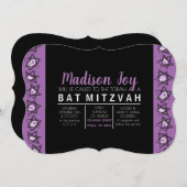 手描きの星のバー・バット・ミツバの招待状 招待状 (正面/裏面)